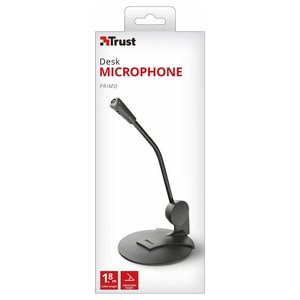 Primo <b>Desk</b> Wired Microphone For Pc <b>Black</b> 1.8m Condenser Mini Jack 3.5 Mm - Product Image 6