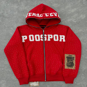 เสื้อฮู้ดสำหรับผู้ชายผ้าคอตตอนปักลายโลโก้โอเวอร์ไซส์ผ้าเฟรนช์เทอร์รี่100% - Product Image 6