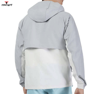 New Design <b>Men's</b> Lightweight Canvas Stand Collar Winter Waterproof Windbreaker Sport Rain <b>Jacket</b> Hooded Front Logo - Product Image 2