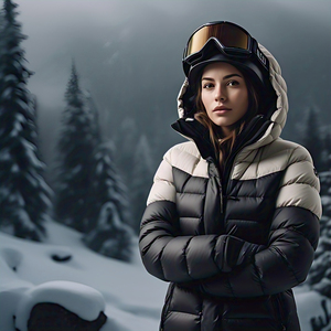 Chaqueta acolchada con capucha de piel para mujer, chaqueta acolchada de Spandex de poliéster 100% ligera para mujer - Product Image 3