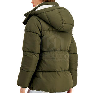 Chaqueta acolchada de mujer alta personalizada impresa algodón piel de oveja cuero manga larga transpirable tejido invierno venta al por mayor nuevo - Product Image 2