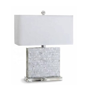 Lampe de chevet de luxe élégante en nacre avec motif à pois, sans abat-jour, table de chevet électrique, décor de mariage pour salon - Product Image 2