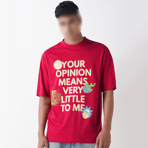 Avec manches courtes Red Morty Merchandise Pure 100% Cotton O Neck Solid Color T-shirts pour hommes de grande taille BY AMAZING INDUSTRIES - Product Image 1