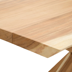 Mesa Moderna de Madera Natural de Suar con Base Geométrica de Estrella para Comedor y Sala de Reuniones - Product Image 6