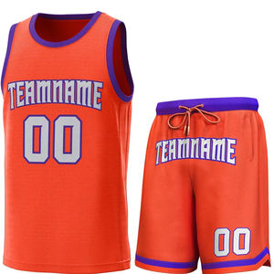 Sublimación Reversible Basket Ball Singlets Chalecos Kit Set Camisa Hombres Baloncesto Uniforme Jersey Personalizado Diseño al por mayor Retro - Product Image 1