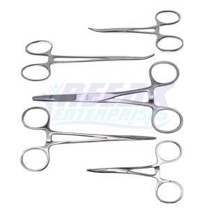 Pinzas hemostáticas rectas y curvas de acero inoxidable de la mejor calidad, pinzas para mosquitos, base de instrumentos quirúrgicos REEAX ENTERPRISES - Product Image 1