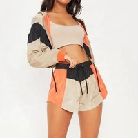Conjunto de Pantalones Cortos Impermeables y Ecológicos para Mujer, Tendencia 2025, Satinados, Talla Grande, Largura hasta la Rodilla, con Capucha, Color Sólido