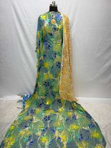 Ensemble Somali Dirac à succès, Maqbal Dirac imprimé, tissu en velours 100% polyester, jacquard, résistant au rétrécissement, poids moyen 300g/m - Product Image 3