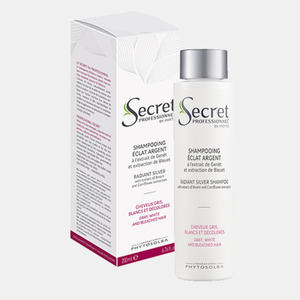 Secret Professional Eclat Argent Shampooing de croissance des cheveux Bouteille de 200ml pour cheveux gris pour cheveux fins et secs Huile et forme de gel