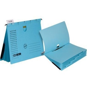 ELBA Chic ULTIMATE DIN A4 Blue Cardboard <b>File</b> Folder <b>Organizer</b> with 5 Compartments - Product Image 1