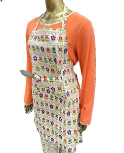 ผ้ากันเปื้อนแขนกุดผ้าลินินพิมพ์ลายปรับแต่งได้โลโก้หลายขนาดและสไตล์สำหรับใช้ในบ้านผลิตจากอินเดีย - Product Image 1