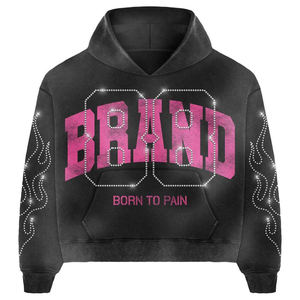 Chándal de Forro Polar con Capucha y Estampado de Pedrería, Talla Grande, Premium para Invierno, 100% Algodón, Resistente a la Decoloración y con Logotipo Personalizado para Unisex - Product Image 5