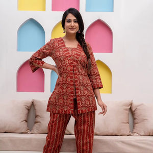 ชุดเสื้อผ้าแนวพื้นเมืองสำหรับผู้หญิงชุดผ้าคอตต้อนปักลายดีไซน์เนอร์สำหรับงานแต่งงานและอีเวนต์ผ้าฝ้ายอินเดียแฟชั่นล่าสุดทำมือ2024พรีเมี่ยม - Product Image 1