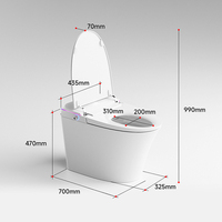 Toilettes intelligentes de haute qualité, dernières conceptions 2025 / Toilettes intelligentes à poser au sol avec bidet pour hôtel