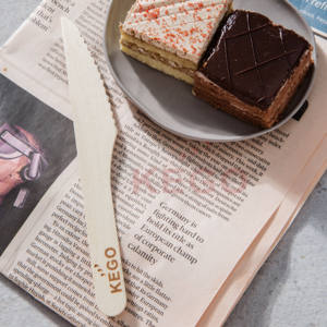 Cuchillo desechable de madera biodegradable de 165mm respetuoso con el medio ambiente, vajilla de fiesta de estilo Simple segura para alimentos, precio de fábrica - Product Image 2