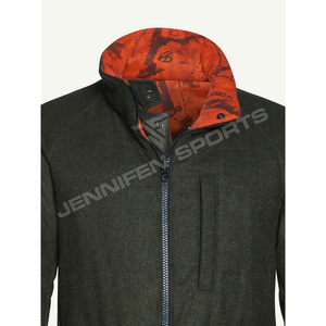 Venta al por mayor Chaqueta de caza Tela de concha 100% Lana Cremallera Cierre Bolsillos frontales Interior Sublimación Impreso Forro de poliéster - Product Image 2