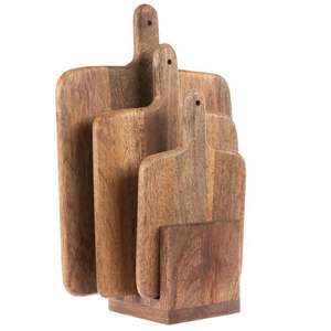 Planche à fromage et plateau à charcuterie en bois d'olivier artisanal, planche à découper en bois dur |   Plat de service décoratif de forme irrégulière - Product Image 3