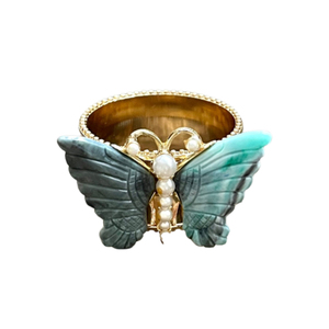 Vaisselle de luxe en acier inoxydable de haute qualité, anneau de serviette en laiton plaqué or avec palmier - Product Image 6