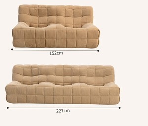 Sofá Compacto Moderno Horticlub para Casas Pequeñas con Función Reclinable, Tapicería de Tela Rellena de Esponja y Diseño Acolchado - Product Image 2