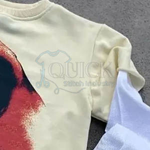 T-shirt pour homme à double couche personnalisé, mélange polyester/coton, respirant, séchage rapide, écologique, léger, manches longues, col rond - Product Image 6