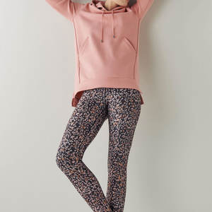 Sudadera con capucha teñida lisa con logotipo bordado personalizado para mujer, Sudadera con capucha ligera de manga larga para mujer - Product Image 4