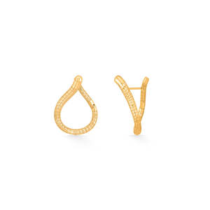 ต่างหูรูปห่วงริเวอร์ลูปและต่างหูแบบห่วงทองคำแฟชั่น - Product Image 5
