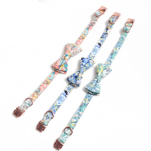 <span class=keywords><strong>Collar</strong></span> para Mascotas con Diseño Floral Colorido y Lazo, Ajustable y Suave, con Hebilla Metálica - Product Image 3
