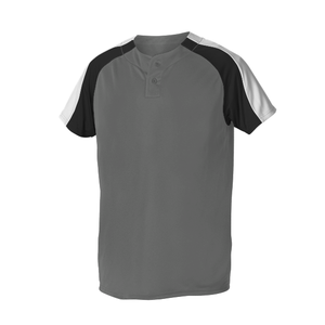 Maillot de baseball en gros à séchage rapide en polyester avec patte de boutonnage partielle, vêtements d'équipe, écussons brodés, service d'usine dropshipping - Product Image 3