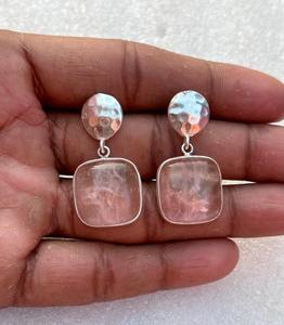 Pendiente de morganita de Plata de Ley 925, hermoso pendiente de mujer, pendiente de plata de morganita - Product Image 5