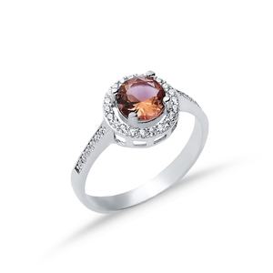 เครื่องประดับแหวนซัลทาไนต์ทรงกลมขนาดเล็กสำหรับผู้หญิงแบบบาแกตต์ทำด้วยมือสไตล์ตุรกี925เครื่องประดับเงินสเตอร์ลิง - Product Image 3