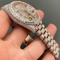 Montre Hip Hop Moissanite Édition Limitée Luxe Mouvement Mécanique Japonais Date Automatique Analogique 41MM Acier Inoxydable Saphir
