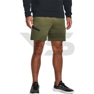 กางเกงวิ่งขาสั้นผ้าฝ้ายออร์แกนิคของผู้ชายกางเกงขาสั้นออกกำลังกายแบบลำลองผ้าฟลีซแบบสีทึบมีกระเป๋าสำหรับฤดูร้อนออกแบบได้ตามต้องการ - Product Image 3