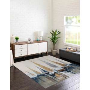 Tapis Voiliers Or et Argent, Tapis Dorés, Tapis Bateaux, Tapis d'Art Moderne Imprimé en 3D, Tapis en Chenille - Product Image 2