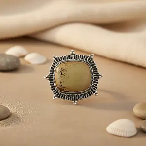 Bague géométrique en argent 925 avec pierre précieuse pour femme, bijoux en platine avec garnet plaqué rhodium, bague simple et élégante pour homme - Product Image 3