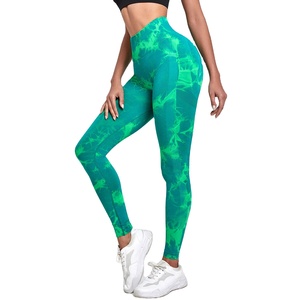 2024 Custom Logo Printed High-Waisted <b>Butt</b> <b>Scrunch</b> <b>Leggings</b> Adults Breathable Butter-Soft Tie Dye Solid Seamed Techniques - Product Image 1