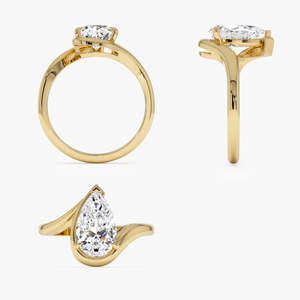Enchanting Pear Bypass Design Lab Grown Diamond Engagement <b>Ring</b> 1.50 Ct E-F VS 14K Gold Special Occasion Party Wear - Product Image 4