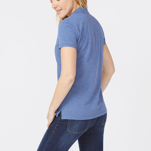 2025 dernière conception femmes solide à manches courtes décontracté pour Polo T-Shirt taille personnalisée Logo 100% coton en gros de haute qualité - Product Image 6