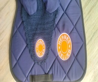 Tapis de selle d'obstacle de haute qualité avec bonnet d'oreilles assorti en coton, personnalisable, multifonctionnel, couleur noire, fabricant de tapis.