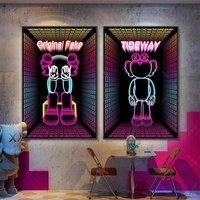 Enseigne Boîte Lumineuse LED Personnalisée Effet Miroir Abyssal, Décoration Magique Sol de Danse Effet Mille Couches Illusion Infinie