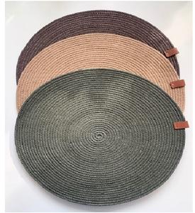 <b>Set</b> of 4 Round Woven <b>Placemats</b> <b>and</b> <b>Coasters</b> Heat Resistant Rattan Tableware Pleasant Wicker Seagrass Design - Product Image 6
