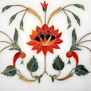 Medallón de mármol Waterjet hecho a mano moderno de primera calidad Diseño de flores impresionantes Mosaicos con incrustaciones Garantía de por vida para Villa de lujo - Product Image 1