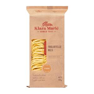 Pasta Clara # 5 Fideos Tagliatelle de Trigo Duro Hechos a Mano, Secos, de Primera Calidad, Bolsa de 250g, Paquete de 8 Unidades - Product Image 1