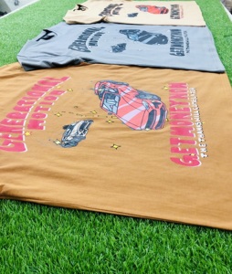 T-shirts à manches courtes surdimensionnés lourds de haute qualité impression DTG personnalisée bouffée imprimé Streetwear 100% coton avec logo avant - Product Image 6