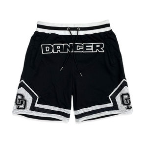 Hot Selling Men's Summer Basketball <b>Shorts</b> Vintage Print Hip Hop Mesh <b>Shorts</b> with Embroidery Zipper Pocket Breathable <b>Cheap</b> - Product Image 2