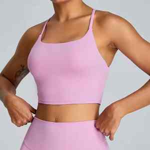 Ensemble yoga fitness 2 pièces sans couture de couleur unie personnalisé vêtements de sport extensibles de marque privée pour femmes - Product Image 4