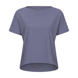 T-shirt décontracté pour femme en modal taille unique, tissu tricoté respirant avec motif uni, impression numérique de logo personnalisé - Product Image 5