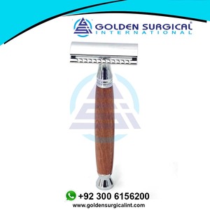 มีดโกนหนวดแบบสองคม ด้ามไม้ไผ่ คุณภาพพรีเมียม พร้อมใบมีด 10 ชิ้น สำหรับผู้ชาย - Product Image 6