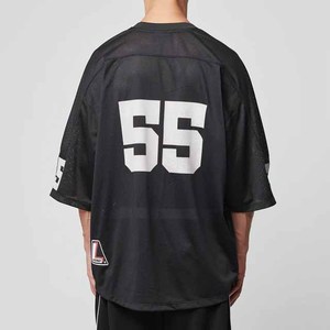 Maillots de football américain premium en maille, t-shirts personnalisés surdimensionnés en polyester, style rétro, sublimation, streetwear ample - Product Image 2