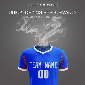 Venta al por mayor personalizado elegante barato fútbol Jersey azul y negro conjunto completo de fútbol uniforme desgaste de fútbol - Product Image 5