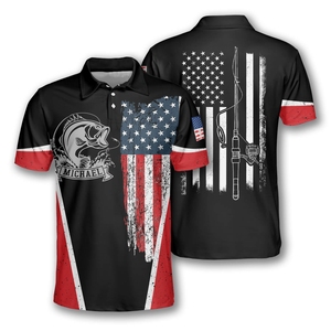 Los más vendidos Trendy UPF 50 + Camisa de pesca con cuello 100% Poliéster con botón de ventilación Sublimación Los mejores vendedores en equipo de pesca - Product Image 3